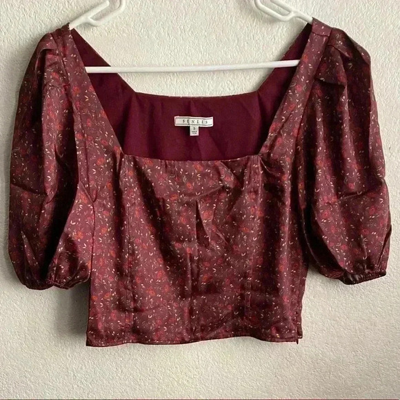 🆕Senlis Whispy Rose Michele Puff Sleeve Top S🆕 - Picture 6 of 15